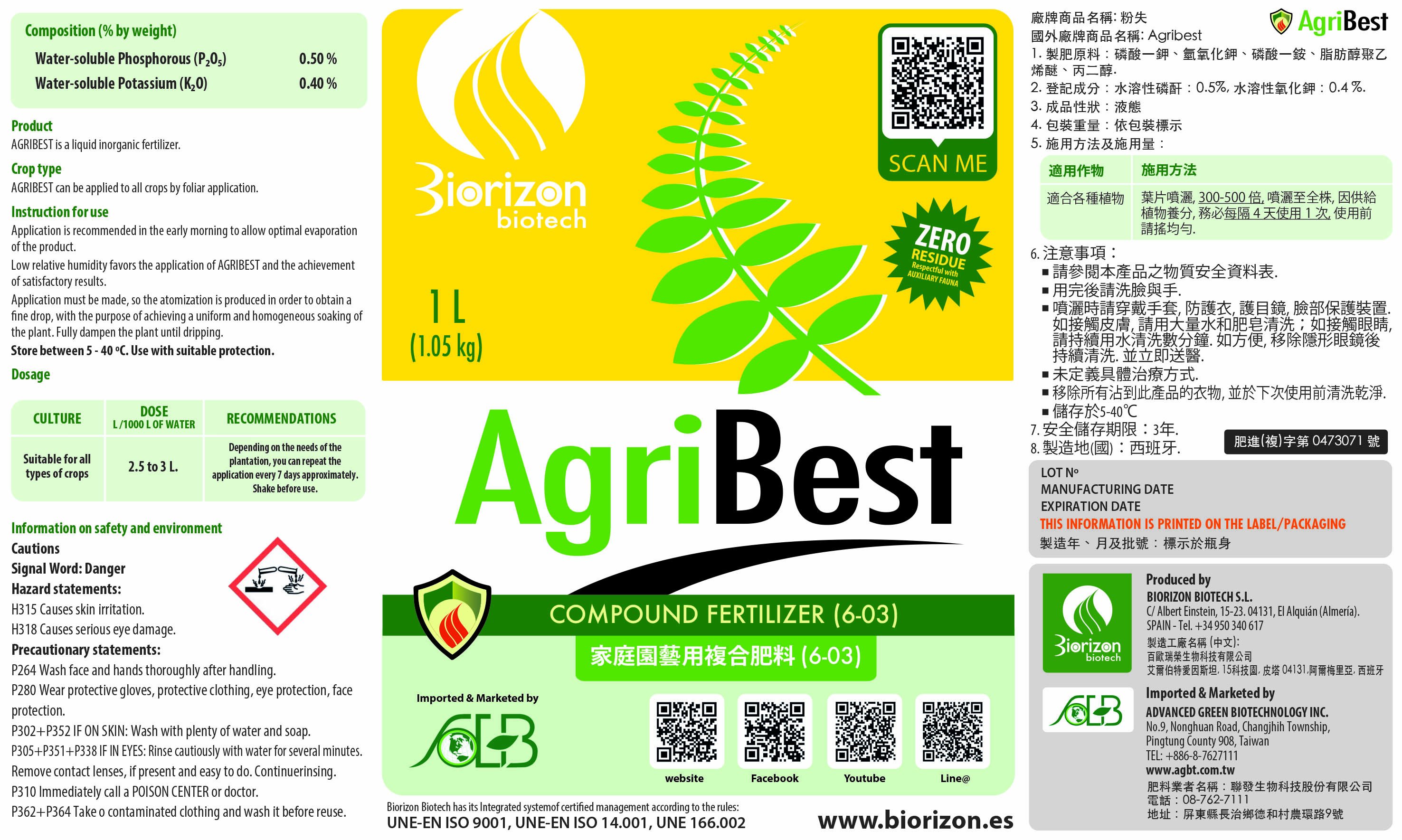 西班牙、粉蝨、粉失、AGRIBEST、零殘留、酵素水解配方、持續採收
